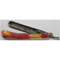 Figural Lucite Straight Razor, Eagle motif