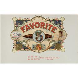 Favorite 5 Embossed Cigar Sample Label