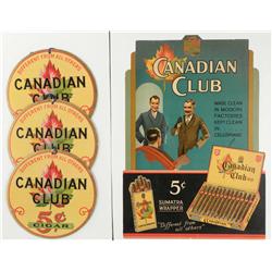 Three Canadian Club Cigars Cardboard Fan Pulls
