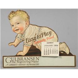 1928 Die Cut Cardboard Calendar