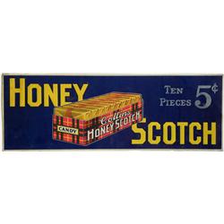 Honey Scotch Candy Embossed Tin Sign