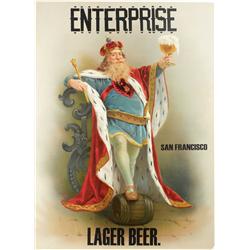 Enterprise Lager Beer, San Francisco, paper sign