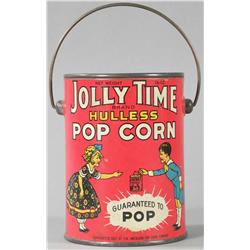 Jolly Time Hulless Pop Corn 16 oz Tin w/bale