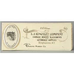 Celluloid Ink Blotter with Celluloid Pin back attached