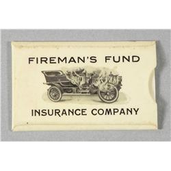 Fireman's Fund Ins. Celluloid Stamp Holder