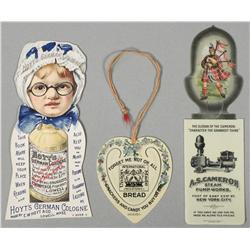 Three Early Die Cut Book Marks, Celluloid