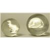 Image 1 : Two Glass Marbles with Animal Figure Centers