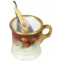 Celluloid Straight Razor& Shaving mug