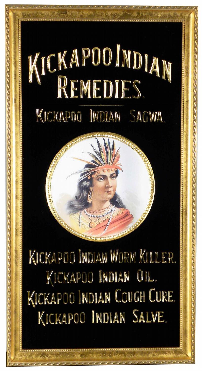 Kickapoo Reverse Glass Sign