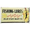Image 1 : Rare Paw Paw Bait Company Embossed Porcelain Sign
