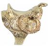 Image 1 : 14K Gold and Diamond Saddle Ring