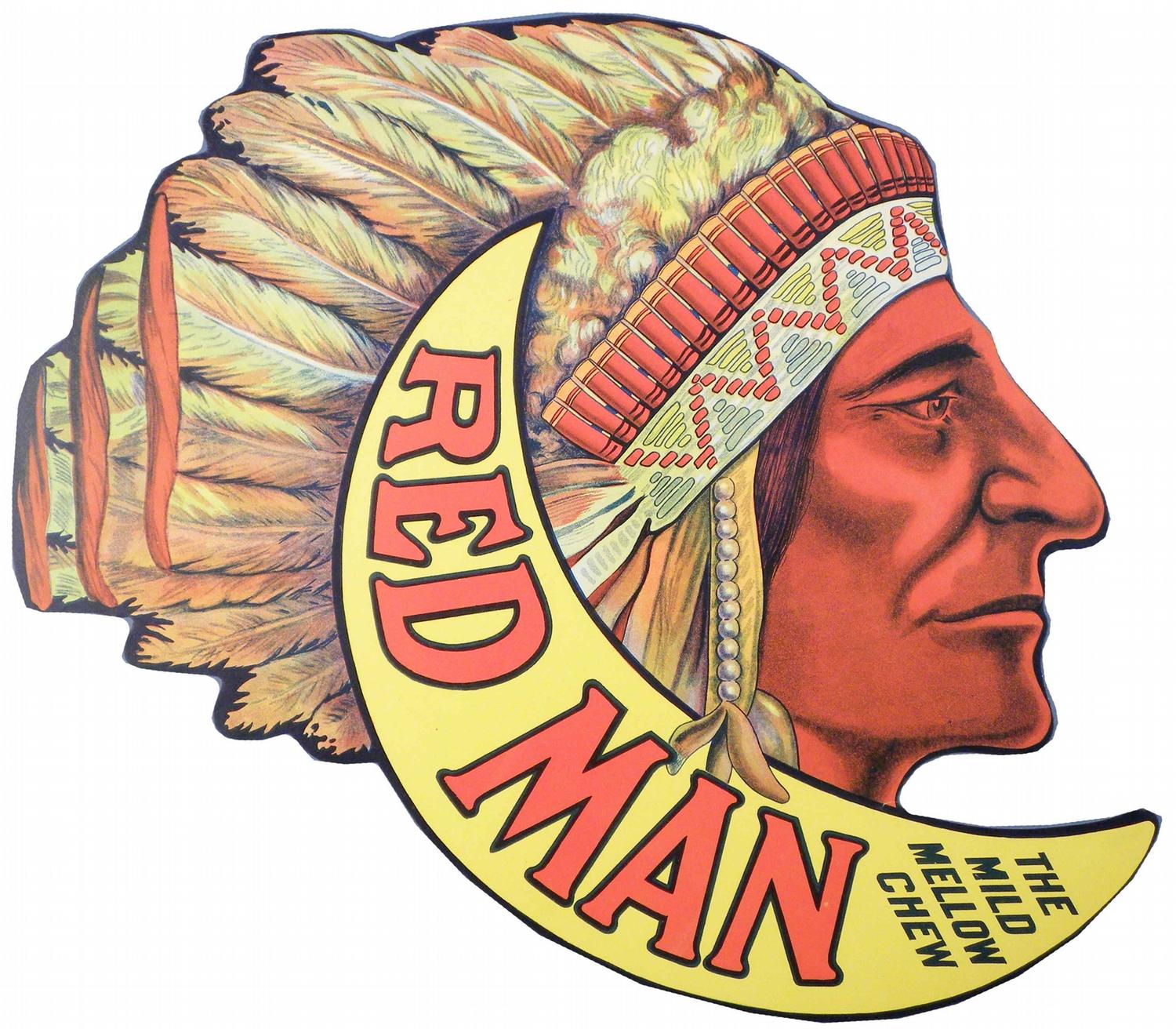 Redman Sign Red Man Tobacco Die Cut Paper Sign