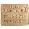 Image 1 : U.S. Post Office Embossed Brass Plaque