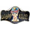 Image 1 : Schlitz Atlas Brau Reverse Glass Chain Hanging Sign