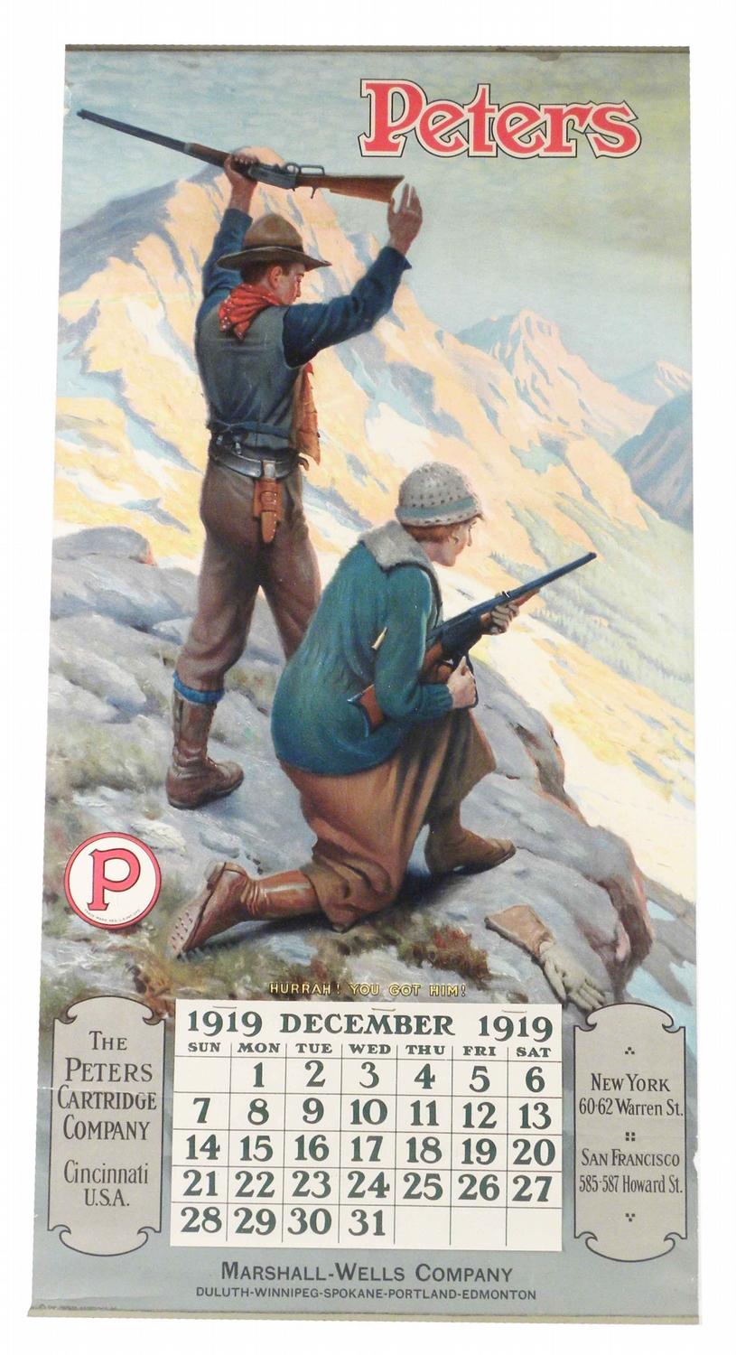 1919 Calendar for Peters Cartridge Company