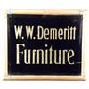 Image 1 : W.W. Demeritt Furniture Reverse Glass Sign