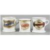 Image 1 : Lot of 3 Label Under Glass Personal Shaving Mugs