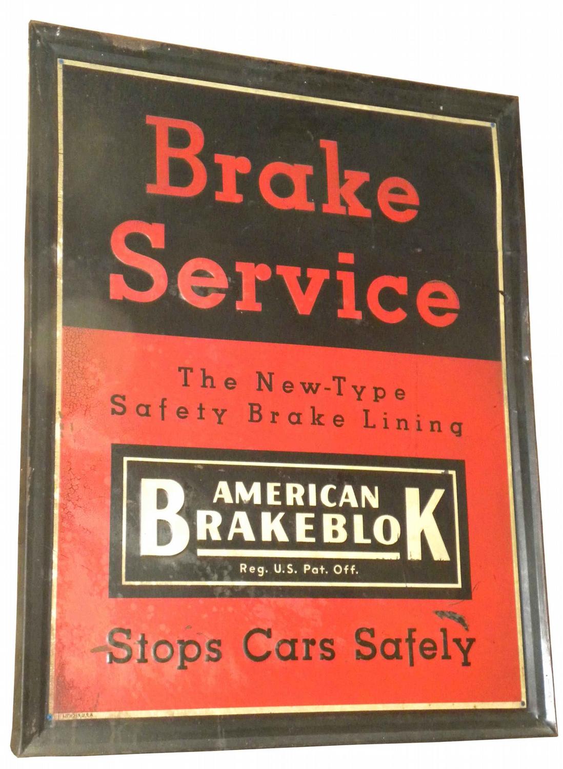 American Brakeblok Brake Service Tin Sign
