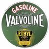 Image 1 : Valvoline Gasoline w/Ethyl Two Sided Porcelain Sign