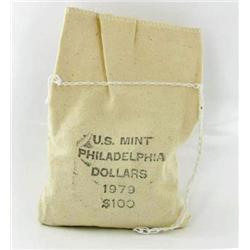1979S Mint Sealed Bag of 100 SBA Uncirculated Dollars (COI-6497)