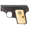 Image 1 : Custom Engraved and Gold Inlaid Colt Model 1908 Hammerless .25 Pocket Pistol with Ivory Grips, Extra