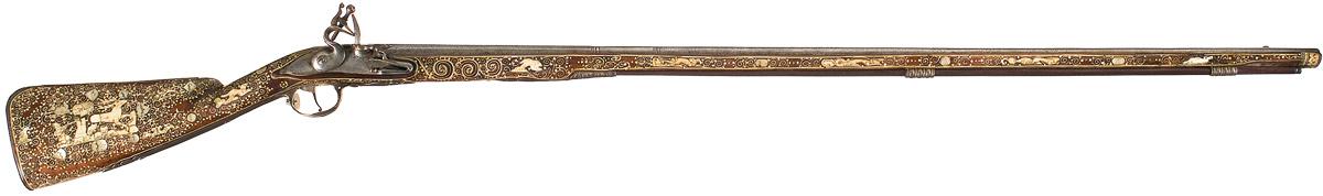 Elaborate Early 18th Century European Flintlock with Ivory and Pearl ...