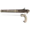 Image 1 : Unique Superposed Double Barrel Percussion Pistol, Made for the Middle East Trade, with Engraved Sil