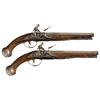 Image 1 : Matched Pair of Relief Engraved, Silver-Mounted, 18th Century Italian Flintlock Pistols -A) Italian 