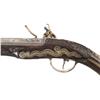 Image 3 : Elaborate London Marked Flintlock Pistol with Engraving, Silver Inlays and Plating and a Holster