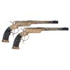 Image 1 : Exceptional Pair of Relief Engraved Consecutively Numbered G. Bartels Target Pistols -A) Engraved Si