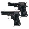 Image 1 : Collector's Lot of Two WWII Beretta Semi-Automatic Pistols -A) Beretta Model 1935 German Occupation 