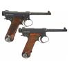 Image 1 : Two Japanese Type 14 Pistols -A) Nagoya Type 14 Large Trigger Guard Nambu Pistol   B) Japanese Ty