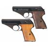 Image 1 : Two Desirable Mauser HSc Semi-Automatic Pistols -A) Mauser HSc Pistol with Nazi Eagle F Police Marki