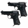 Image 1 : Collectors Lot of Two Beretta Semi-Automatic Pistols -A) Beretta Model 1935 German Occupation Semi-A