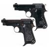 Image 1 : Collector's Lot of Two Beretta Model 1934 Semi-Automatic Pistols -A) Beretta Model 1934 Blank Slide 