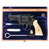 Image 1 : Cased Custom Engraved Pre-War Smith & Wesson Registered 357 Magnum Revolver with Carved Ivory Grips 