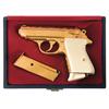 Image 1 : Outstanding Factory Engraved Gold Plated Walther Model PPK Pistol with Case