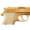 Image 2 : Outstanding Factory Engraved Gold Plated Walther Model PPK Pistol with Case