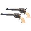Image 1 : Two Engraved Gold Inlaid Colt Revolvers -A) Engraved Gold Inlaid Colt Single Action Army Revolver wi