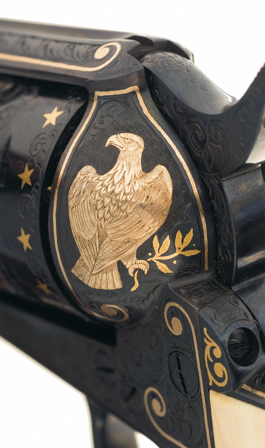 Two Engraved Gold Inlaid Colt Revolvers -A) Engraved Gold Inlaid Colt ...