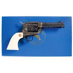 Exceptional Master Engraved Howard Dove Signed, Gold Inlaid Second Generation Colt Single Action Arm