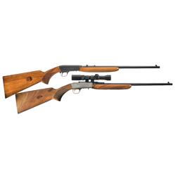 Two Browning Semi-Automatic Rifles -A) Browning Grade I Semi-Automatic Rifle with Early Wheel Sight 