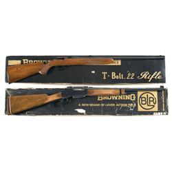 Two Boxed Browning Rifles -A) Belgium Browning T Bolt Model T-2 Deluxe Bolt Action Rifle in Box  