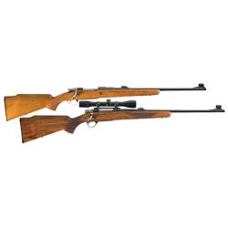 Two Browning Bolt Action Rifles -A) Belgian Browning Safari Grade High Power Bolt Action Rifle   