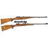 Image 1 : Two European Bolt Action Rifles -A) Custom Hubertus Bolt Action Sporting Rifle   B) Sporterized M