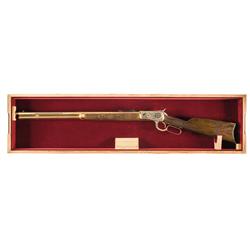 Cased Engraved Gold Plated Rossi Model 1892 Florida American Legion Commemorative Lever Action Rifle