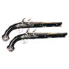 Image 1 : Superbly Decorated Pair of Exhibition Quality Presentation J. Lamotte Flintlock Pistols -A) Silver M