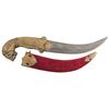 Image 1 : Damascus Blade Jambiya Dagger with Gold Inlay and Sheath