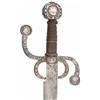 Image 2 : European Falchion with Silver Accented and Engraved Hilt and Pommel