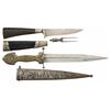 Image 1 : One Knife/ Fork Combo and One Caucasian Dagger, Both with Sheaths